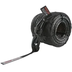 VEVOR Synthetic Winch Rope, 1/4 Inch x 50 Feet 10,000 lbs Synthetic Winch Line Cable Rope with Protective Sleeve + Stopper + Forged Winch Hook + Pull Strap, Fit for ATV, UTV, Small Vehicle, Pickup