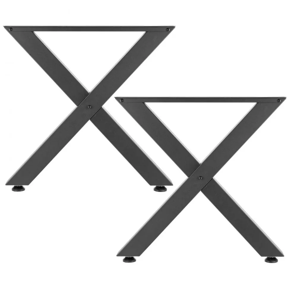 VEVOR Table Legs, 29.5" H x 29.9" W Steel Furniture Legs, Modular Design, Easy Assembly, 2204 lbs Max Load Heavy Duty, for Home Office Desk, Coffee Dinner Bar Tables, Workbench,2 PCS, X Frame, Black