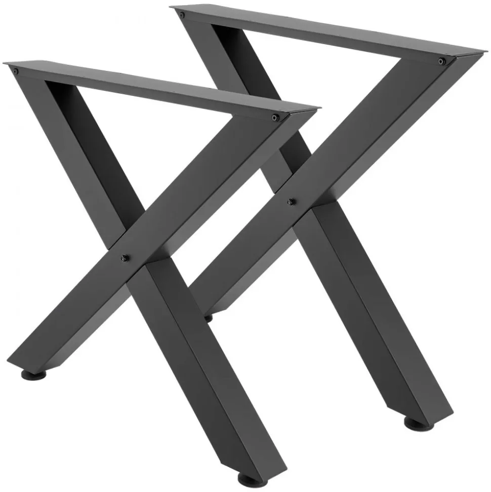 VEVOR Table Legs, 29.5" H x 29.9" W Steel Furniture Legs, Modular Design, Easy Assembly, 2204 lbs Max Load Heavy Duty, for Home Office Desk, Coffee Dinner Bar Tables, Workbench,2 PCS, X Frame, Black