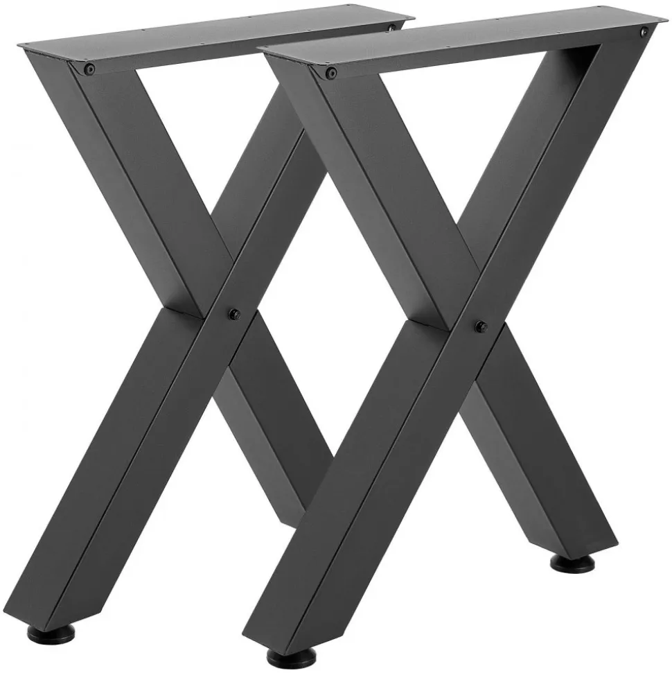 VEVOR Table Legs, 29.5" H x 23.6" W Steel Furniture Legs, Modular Design, Easy Assembly, 2204 lbs Max Load Heavy Duty, for Home Office Desk, Coffee Dinner Bar Tables, Workbench,2 PCS, X Frame, Black