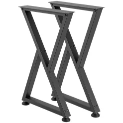 VEVOR Table Legs, 29.1" H x 18.6" W Steel Furniture Legs, Modular Design, Easy Assembly, 2204 lbs Max Load Heavy Duty, Z Shape for Home Office Desk DIY, Coffee Dinner Tables, Workbench,2 PCS, Black