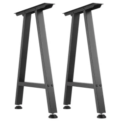 VEVOR Table Legs, 29.1" H x 21.7" W Trapezoid Steel Furniture Legs, Modular Design, Easy Assembly, 2204 lbs Max Load Heavy Duty, Ideal for Home Office Desk, Coffee Dinner Bar Tables,Set of 2, Black