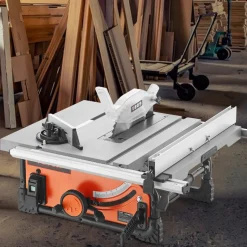 VEVOR Table Saw for Jobsite, 10-inch 15-Amp, 25-in Max Rip Capacity, Cutting Speed up to 4500RPM, 40T Blade, Portable Compact Tablesaw with Sliding Miter Gauge for DIY Woodworking and Furniture Making