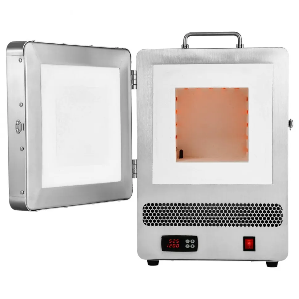VEVOR Tabletop Kiln Melter, 1500W Electric Kiln, 2192℉ Max Temperature, Precise Control, Stainless Steel, Gold Melting Furnace for Wax Casting, Clay DIY, Metal Tempering, Glazing on Pottery, Silver