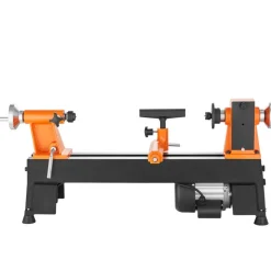 VEVOR Tabletop Wood Lathe, Dimensions 10x18 inches, Motor Strength 0.5 HP 370W, Offers Wood Crafting with 5 Adjustable Speeds ranging from 780 to 3840 RPM, Includes Rod Injection, Wrenches, Facepla