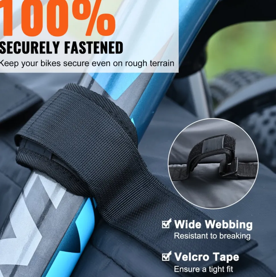 VEVOR Tailgate Bike Pad, 53" Truck Tailgate Pad Carry 5 Mountain Bikes, Tailgate Protection Pad with Reflective Strips and Tool Pockets, Tailgate Pad with Camera Opening for Mid-Size Pickup Trucks