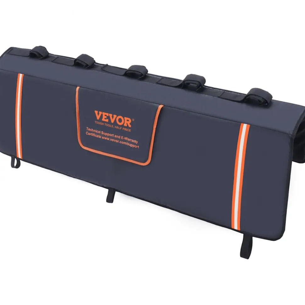 VEVOR Tailgate Bike Pad, 53" Truck Tailgate Pad Carry 5 Mountain Bikes, Tailgate Protection Pad with Reflective Strips and Tool Pockets, Tailgate Pad with Camera Opening for Mid-Size Pickup Trucks