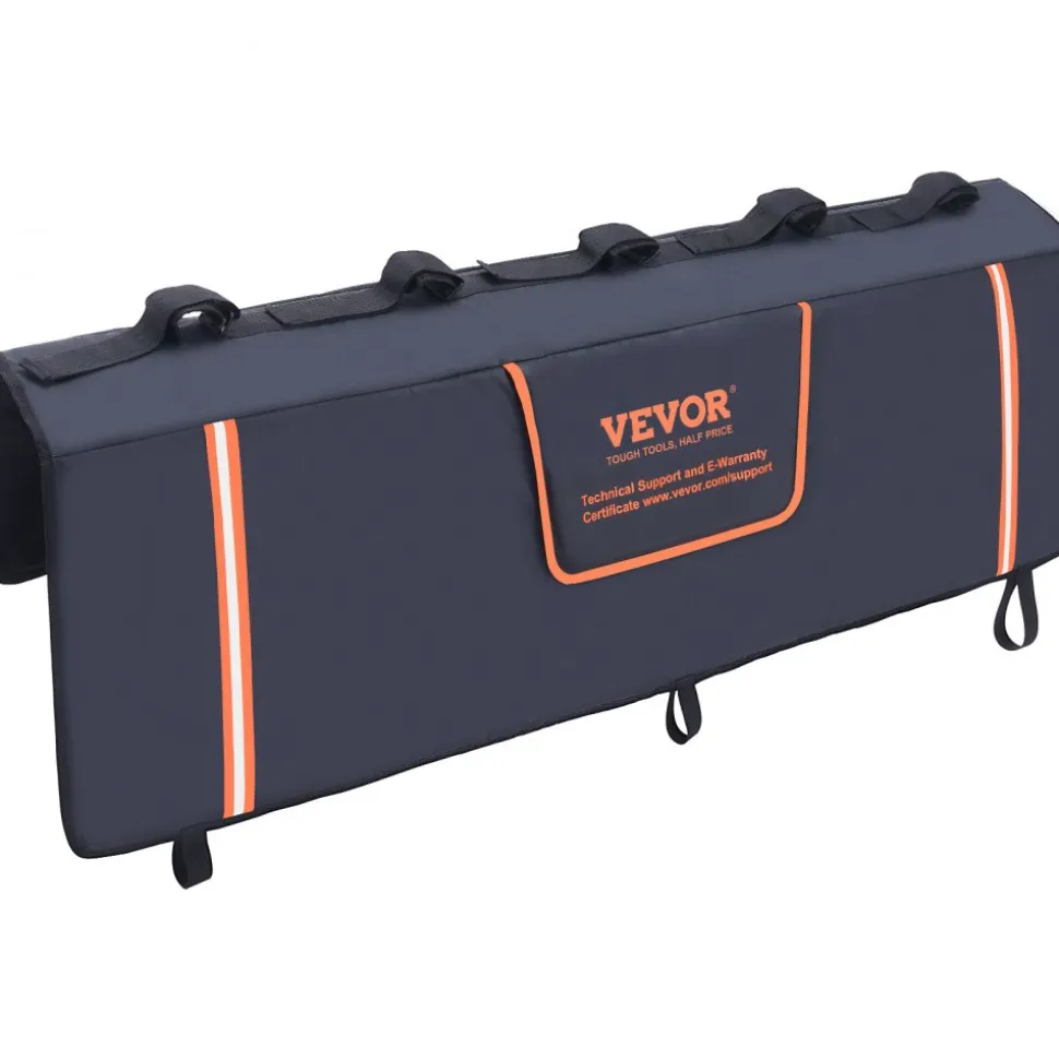 VEVOR Tailgate Bike Pad, 53" Truck Tailgate Pad Carry 5 Mountain Bikes, Tailgate Protection Pad with Reflective Strips and Tool Pockets, Tailgate Pad with Camera Opening for Mid-Size Pickup Trucks