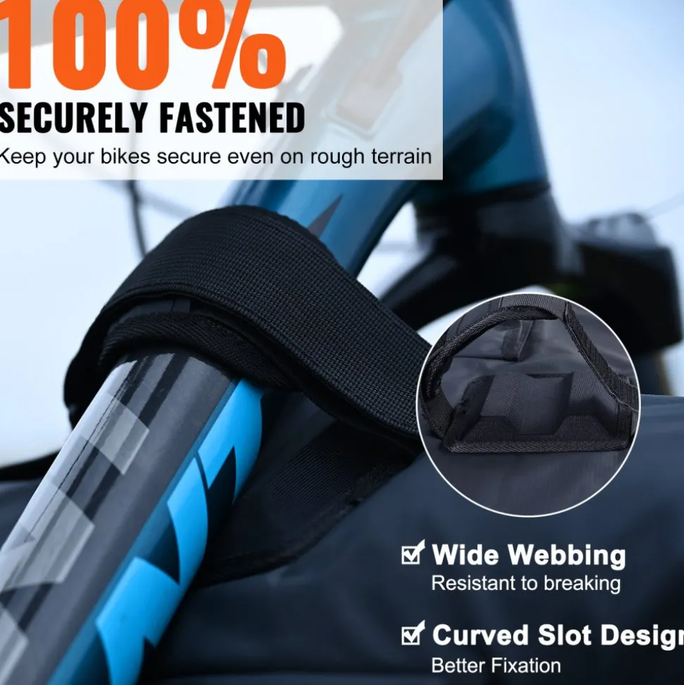 VEVOR Tailgate Bike Pad, 53" Truck Tailgate Pad Carry 5 Mountain Bikes, Upgraded Grooves Tailgate Protection Pad with Reflective Strips and Tool Pockets, with Camera Opening for Mid-Size Pickup Trucks