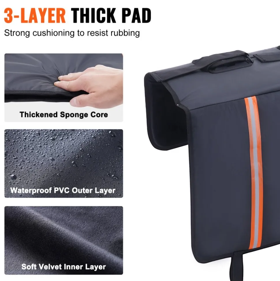 VEVOR Tailgate Bike Pad, 53" Truck Tailgate Pad Carry 5 Mountain Bikes, Upgraded Grooves Tailgate Protection Pad with Reflective Strips and Tool Pockets, with Camera Opening for Mid-Size Pickup Trucks
