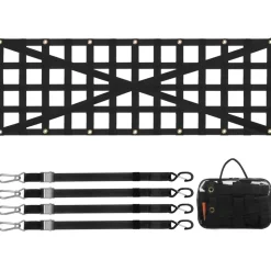 VEVOR Tailgate Net, 54 in x 18 in, Heavy Duty Cargo Net for Truck Bed with 4 Adjustable Telescopic Straps, Cross-reinforced Design, Extendable & Durable, Suitable for Pickup, Truck, Trailer, Jeep, SUV