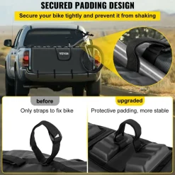 VEVOR Tailgate Pad, 54" Wide Pickup Truck Tailgate Bike Pad, Bike Tailgate Protection Cover Carries up to 5 Bikes, Truck Bed Bike Pad with PVC Outer Layer, Tool Pocket and Straps