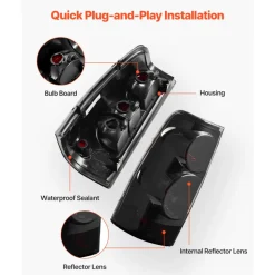 VEVOR Tail Light Assembly Compatible with 1999-2003 Chevy Silverado 1999-2006 GMC Sierra 1500 1500 HD 2500 2500 HD 3500, 2007 GMC Sierra Classic Driver & Passenger Side Taillights without Bulbs (2PCS)