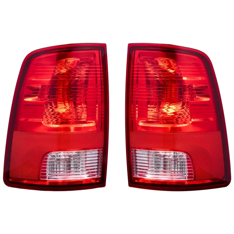VEVOR Tail Light Assembly Compatible with 2009-2018 Dodge Ram 1500 2500 3500, 2019-2020 Dodge Ram 1500 Classic, Halogen Version Left & Right Side Taillight Rear Brake Lamps with Halogen Bulbs, 2PCS