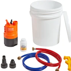 VEVOR Tankless Water Heater Flushing Kit, Includes Efficient Pump & 5 Gallon Pail & 2 Hoses & Descaling Powder, Wrench and Adapter for Quick Install Easy to Start, Water Heater Flush Kit