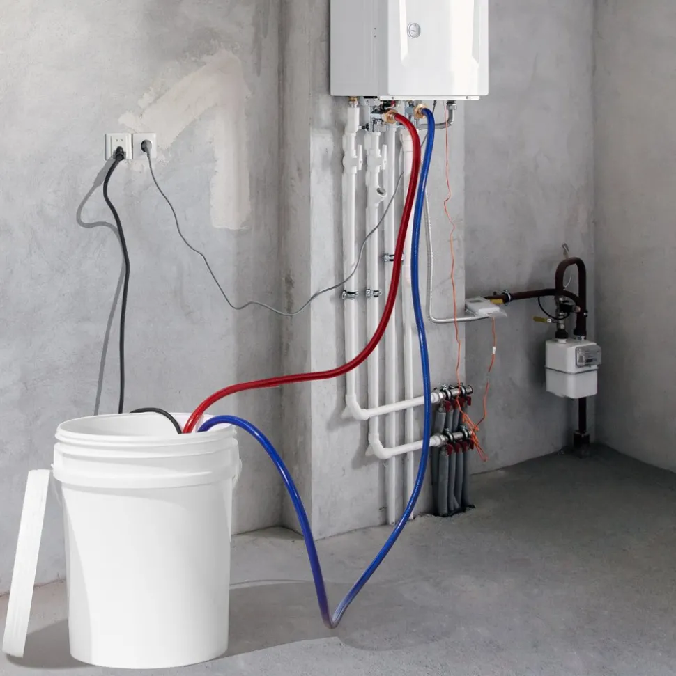 VEVOR Tankless Water Heater Flushing Kit, Includes Efficient Pump & 5 Gallon Pail & 2 Hoses & Descaling Powder, Wrench and Adapter for Quick Install Easy to Start, Water Heater Flush Kit