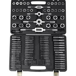 VEVOR Tap and Die Set, 110-Piece Include Metric Size M2 to M18, Bearing Steel Taps and Dies, Essential Threading Tool for Cutting External Internal Threads, with Complete Accessories and Storage Case