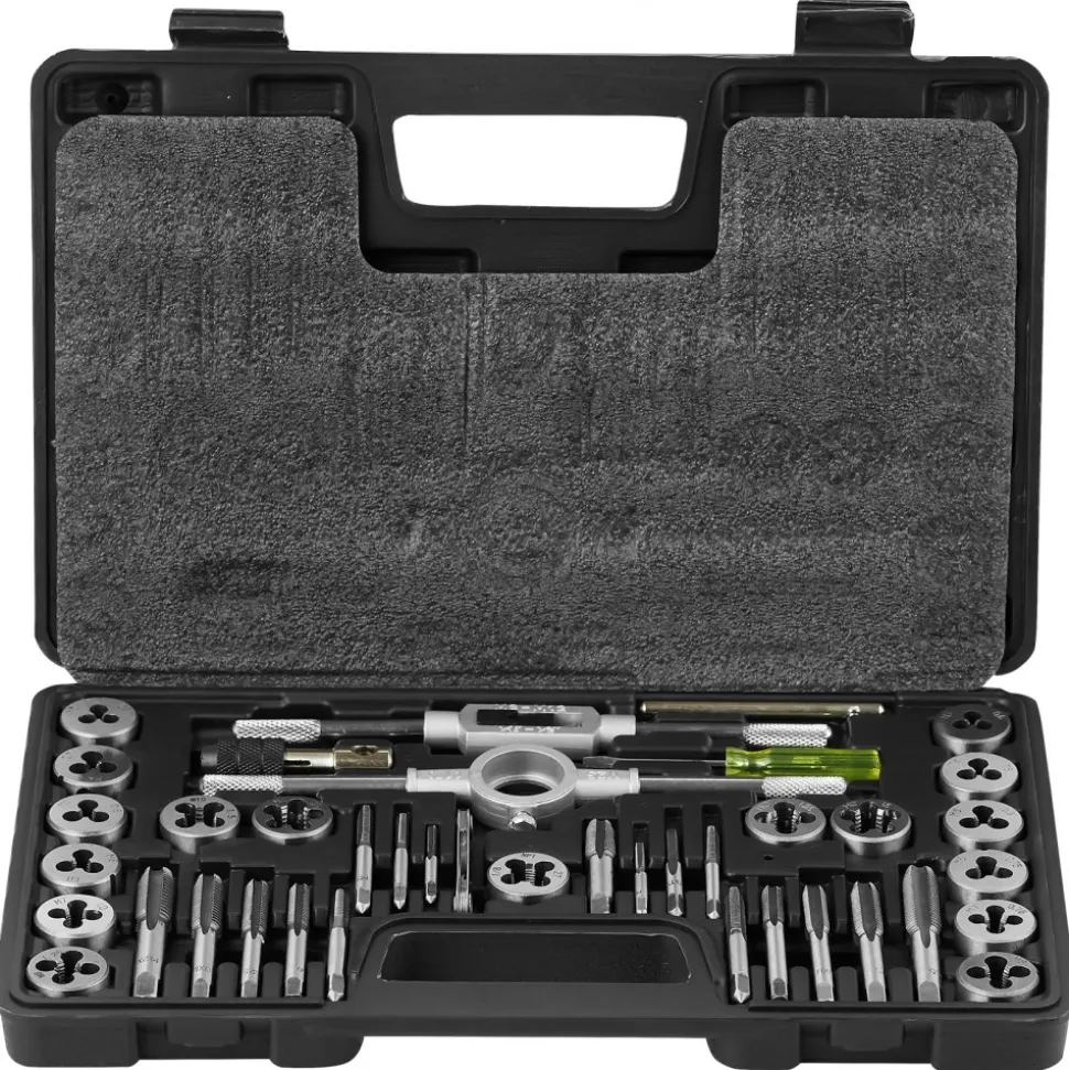 VEVOR Tap and Die Set, 40-Piece Include Metric Size M3 to M12, Bearing Steel Taps and Dies, Essential Threading Tool for Cutting External Internal Threads, with Complete Accessories and Storage Case