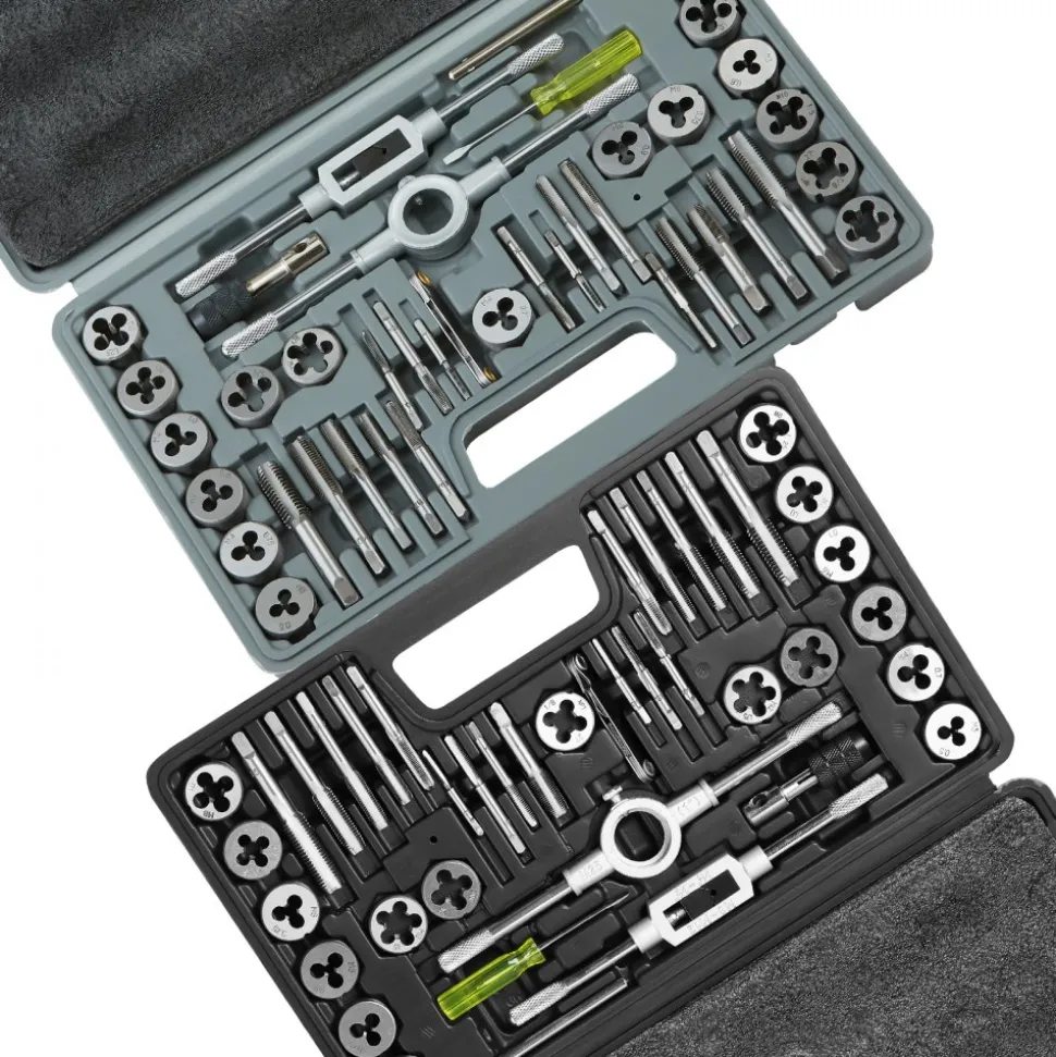 VEVOR Tap and Die Set, 80-Piece Metric and SAE Standard, Bearing Steel Taps and Dies, Essential Threading Tool for Cutting External Internal Threads, with Complete Accessories and Storage Case