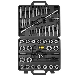VEVOR Tap and Die Set, 60-Piece Metric and SAE Sizes M3 to M12, #4 to 1/2