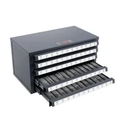 VEVOR Tap Dispenser Cabinet, Five-Drawer Tap Organizer Cabinet for #2-56-#12-28 Steel Tap Dispenser Organizer Cabinet with Labels, 60-Compartment Stackable Tap Cabinet for Tap Storage