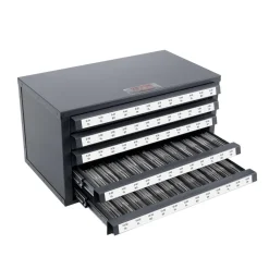 VEVOR Tap Dispenser Cabinet, Five-Drawer Tap Organizer Cabinet for #2-56-#12-28 Steel Tap Dispenser Organizer Cabinet with Labels, 60-Compartment Stackable Tap Cabinet for Tap Storage