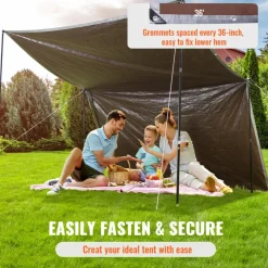 VEVOR Tarp Heavy Duty Waterproof 20x30 ft, Plastic Poly Tarp Cover 10 Mil, Multi Purpose Tear UV and Temperature Resistant Outdoor Tarpaulin with High Durability Reinforced Grommets (Silver/Brown)