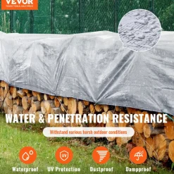 VEVOR Tarp Heavy Duty Waterproof 20x30 ft, Plastic Poly Tarp Cover 10 Mil, Multi Purpose Tear UV and Temperature Resistant Outdoor Tarpaulin with High Durability Reinforced Grommets (Silver/Brown)
