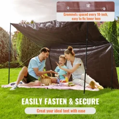 VEVOR Tarp 20x40 ft 16 Mil Extra Thick, Waterproof Poly Plastic Tarps Cover, Multi-Purpose Outdoor Tarpaulin with Grommets & Reinforced Edges for Truck, RV, Boat, Camping (Brown)