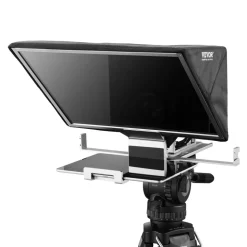 VEVOR Teleprompter, 16" Aluminum Alloy, Floor Type with Adjustable Angle Spectroscope, Remote Control, for YouTube, Twitch, Zoom, Supports DSLR/Webcam, for Video Recording/Live Streaming