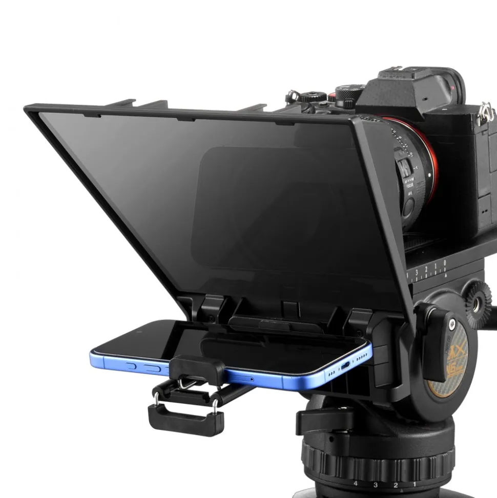 VEVOR Teleprompter, 8" Aluminum Alloy, Desktop Prompter with Adjustable Spectroscope, Remote Control, for YouTube, Twitch, Zoom, Supports DSLR/Webcam/Smartphone, for Video Recording/Live Streaming