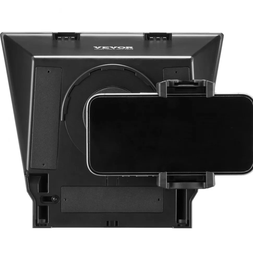 VEVOR Teleprompter, 8" Aluminum Alloy, Desktop Prompter with Adjustable Spectroscope, Remote Control, for YouTube, Twitch, Zoom, Supports DSLR/Webcam/Smartphone, for Video Recording/Live Streaming