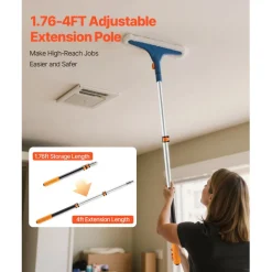 VEVOR Telescopic Extension Pole, 1.76-4 FT Multi-Purpose Extendable Pole, Sturdy Aluminum Alloy Paint Pole Extension with Flip-Lock Design, High Reach Roller Stick for Painting, Dusting and Cleaning