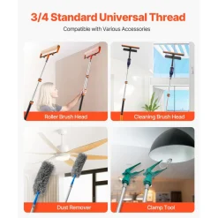 VEVOR Telescopic Extension Pole, 1.76-4 FT Multi-Purpose Extendable Pole, Sturdy Aluminum Alloy Paint Pole Extension with Flip-Lock Design, High Reach Roller Stick for Painting, Dusting and Cleaning