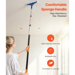 VEVOR Telescopic Extension Pole, 3.8-12 FT Multi-Purpose Extendable Pole, Sturdy Aluminum Alloy Paint Pole Extension with Flip-Lock Design, High Reach Roller Stick for Painting, Dusting and Cleaning