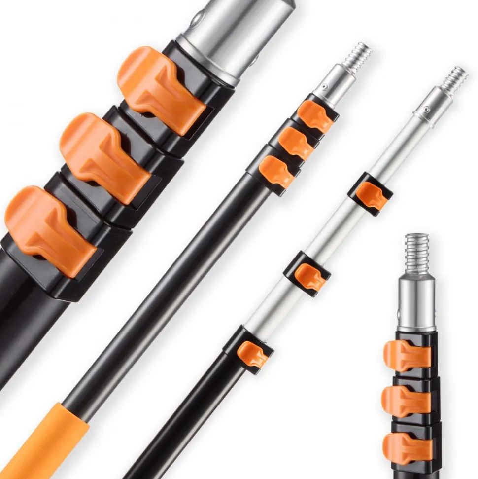 VEVOR Telescopic Extension Pole, 3.8-12 FT Multi-Purpose Extendable Pole, Sturdy Aluminum Alloy Paint Pole Extension with Flip-Lock Design, High Reach Roller Stick for Painting, Dusting and Cleaning