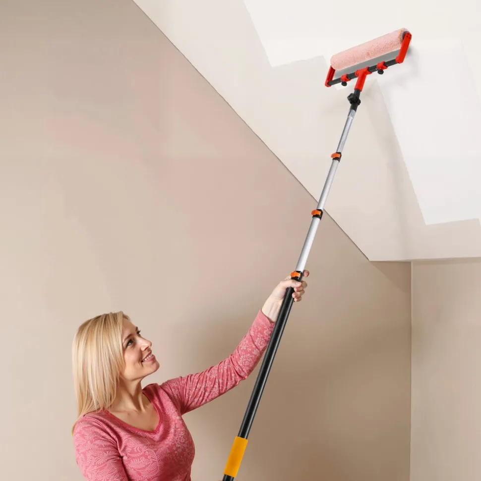 VEVOR Telescopic Extension Pole, 3.8-12 FT Multi-Purpose Extendable Pole, Sturdy Aluminum Alloy Paint Pole Extension with Flip-Lock Design, High Reach Roller Stick for Painting, Dusting and Cleaning