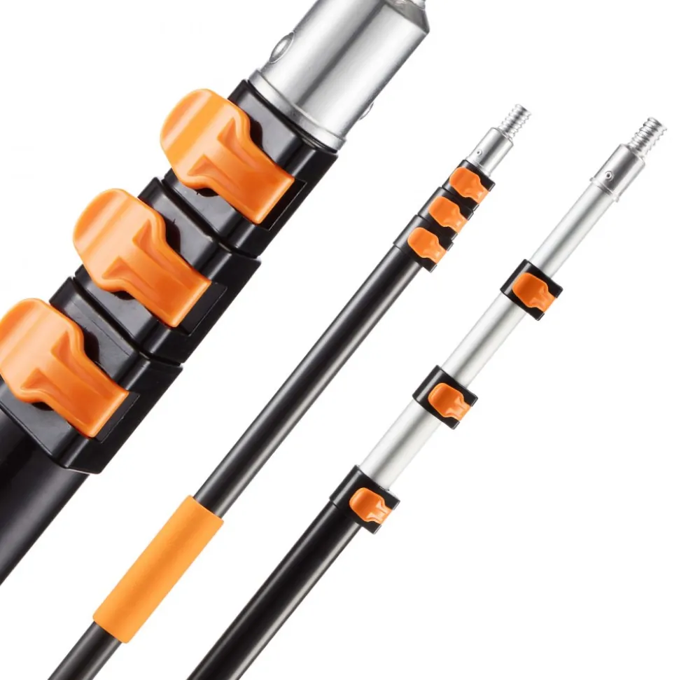 VEVOR Telescopic Extension Pole, 3.8-12 FT Multi-Purpose Extendable Pole, Sturdy Aluminum Alloy Paint Pole Extension with Flip-Lock Design, High Reach Roller Stick for Painting, Dusting and Cleaning