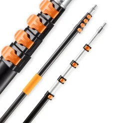 VEVOR Telescopic Extension Pole, 4.66-19 FT Multi-Purpose Extendable Pole, Sturdy Aluminum Alloy Paint Pole Extension with Flip-Lock Design, High Reach Roller Stick for Painting, Dusting and Cleaning