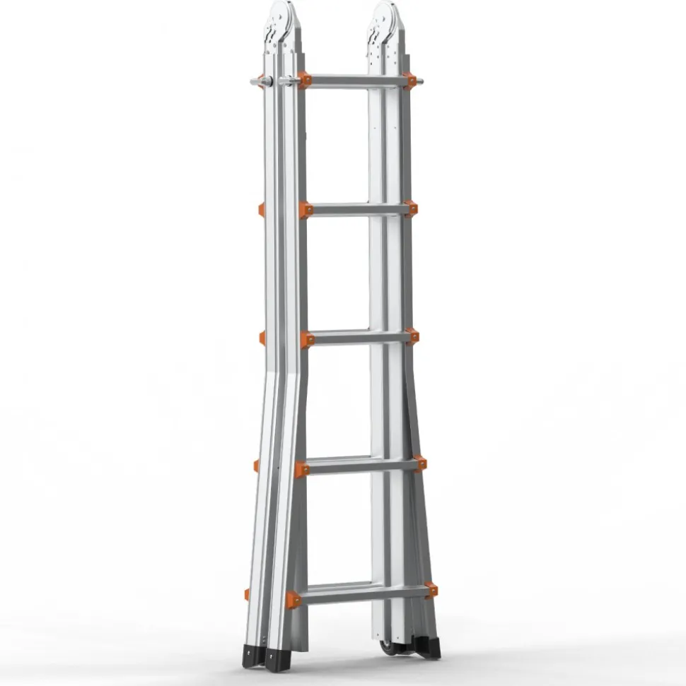 VEVOR Telescoping Ladder A Frame, 17 FT Compact Aluminum Extension Ladder, Multi-Function Portable Collapsible RV Ladder, Telescopic Ladder for Homework Stairs Indoor Outdoor Roof, 330lb Load