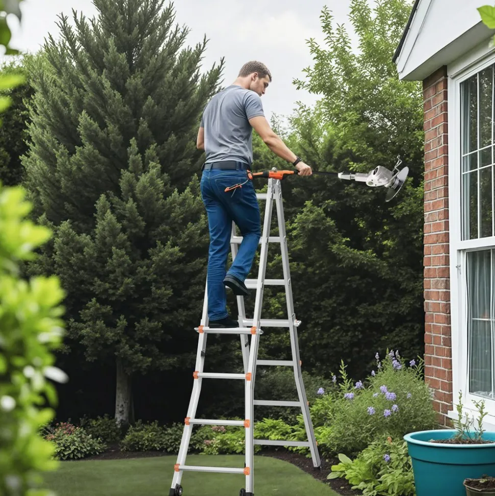 VEVOR Telescoping Ladder A Frame, 20 FT Compact Aluminum Extension Ladder, Multi-Function Portable Collapsible RV Ladder, Telescopic Ladder for Homework Stairs Indoor Outdoor Roof, 330lb Load