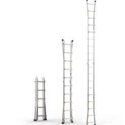 VEVOR Telescoping Ladder A Frame, 20 FT Compact Aluminum Extension Ladder, Multi-Function Portable Collapsible RV Ladder, Telescopic Ladder for Homework Stairs Indoor Outdoor Roof, 330lb Load