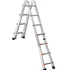 VEVOR Telescoping Ladder A Frame, 13 FT Compact Aluminum Extension Ladder, Multi-Function Portable Collapsible RV Ladder, Telescopic Ladder for Homework Stairs Indoor Outdoor Roof, 330lb Load