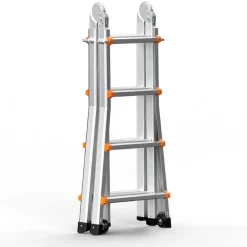 VEVOR Telescoping Ladder A Frame, 13 FT Compact Aluminum Extension Ladder, Multi-Function Portable Collapsible RV Ladder, Telescopic Ladder for Homework Stairs Indoor Outdoor Roof, 330lb Load