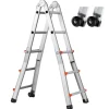 VEVOR Telescoping Ladder A Frame, 20.5 FT Compact Aluminum Extension Ladder, Multi-Function Portable Collapsible RV Ladder, Telescopic Ladder for Homework Stairs Indoor Outdoor Roof, 330lb Load