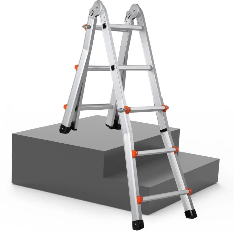 VEVOR Telescoping Ladder A Frame, 20.5 FT Compact Aluminum Extension Ladder, Multi-Function Portable Collapsible RV Ladder, Telescopic Ladder for Homework Stairs Indoor Outdoor Roof, 330lb Load
