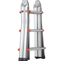 VEVOR Telescoping Ladder A Frame, 20.5 FT Compact Aluminum Extension Ladder, Multi-Function Portable Collapsible RV Ladder, Telescopic Ladder for Homework Stairs Indoor Outdoor Roof, 330lb Load