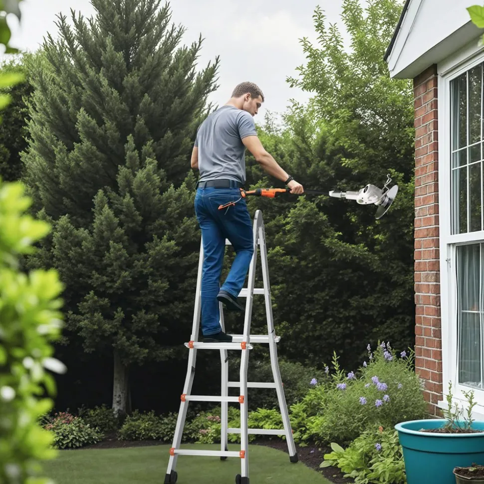 VEVOR Telescoping Ladder A Frame, 20.5 FT Compact Aluminum Extension Ladder, Multi-Function Portable Collapsible RV Ladder, Telescopic Ladder for Homework Stairs Indoor Outdoor Roof, 330lb Load