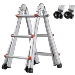 VEVOR Telescoping Ladder A Frame, 20.5 FT Compact Aluminum Extension Ladder, Multi-Function Portable Collapsible RV Ladder, Telescopic Ladder for Homework Stairs Indoor Outdoor Roof, 330lb Load