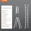 VEVOR Telescoping Ladder A Frame, 11 FT Compact Aluminum Extension Ladder, Multi-Function Portable Collapsible RV Ladder, Telescopic Ladder for Homework Stairs Indoor Outdoor Roof, 330lb Load